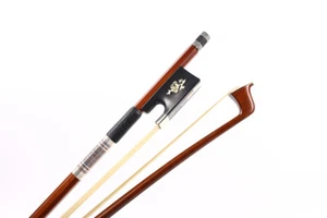 4/4 Full Size Violin Bow Brazilwood Ebony Frog Nice Shell inlay Natural Bow hair - Picture 1 of 6