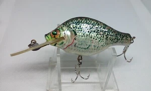 VINTAGE Bagley Small Fry Crappie on Yellow CY Diving Crankbait All Brass Lure - Picture 1 of 7