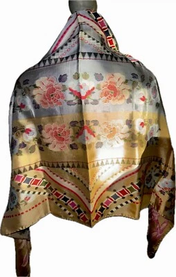 $690 Nuevo Etro Bordado Seda Cruda Vestido Estola Bufanda 60x150CM y Sobre Etro Foto 1 de 4