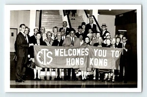 ETS Welcomes You to Hong Kong Advertisement RPPC Real Photo AGFA Postcard (A28) - Picture 1 of 2
