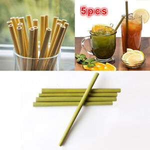 5 X Bamboo Drinking Straws Reusable Eco-Friendly Party Kitchen Healthy DIY