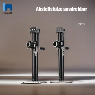 2Pc Ausdrehstütze Abstellstütze 53-90cm klappbar 800kg Stützfuß Halter Anhänger - Bild 1 von 4