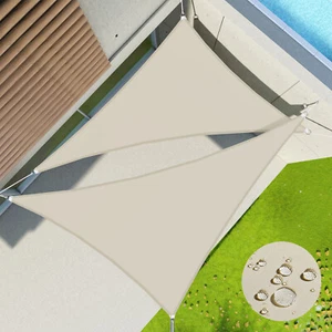 Cubierta de refugio beige beige para piscina de sombra vela triángulo recto con sombra impermeable vela - Imagen 1 de 7