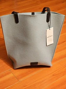 graf lantz Hana Tote Merino Wool Turquoise Black Leather - Picture 1 of 6