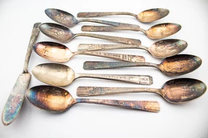 1939 WORLDS FAIR SOUVENIR SILVER SPOON KNIFE LOT - Bild 1 von 4