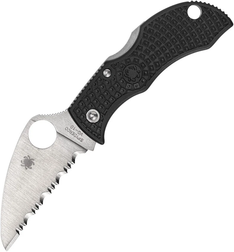 Spyderco Manbug Lockback Black FRN Folding VG-10 Wharncliffe Knife  - Image 1 of 1