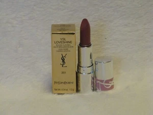 Lápiz labial en barra de aceite labial YSL Loveshine #201 rubor de palo de rosa 0,04 oz talla de viaje NUEVO - Imagen 1 de 3