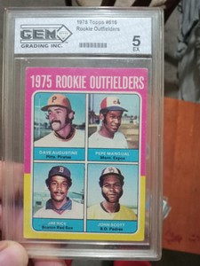 Jim Rice 1975 Topps Rookie Card.  #616.  Graded 5.0