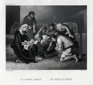 Geburt Christie. Originaler Stahlstich; von French um 1850 - Picture 1 of 1