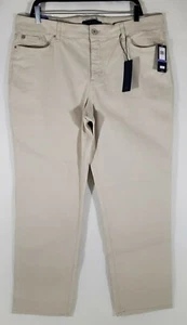 BANDOLINO "Mandie" Women 18 Denim 38x30 Jeans Beige High Waist Mom Straight NEW - Picture 1 of 8