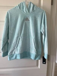 Adidas Light Blue Plush Hoodie with Tags - Size Large - Picture 1 of 2