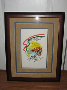 CHARLES FAZZINO Amalfi Coast ITALY Hand Pop Art ONE OF KIND RARE 17x21 FRAMED - Picture 1 of 11