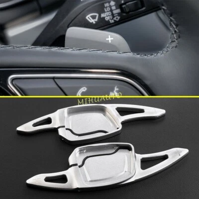 Steering Wheel Paddle Shifter Extension For Audi A3 A4 S4 B9 A5 A6 C8 A7 Silver - Image 1 of 4