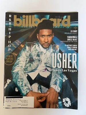 USHER LAS VEGAS / AALIYAH / TIMBALAND BILLBOARD MUSIC MAGAZINE AUGUST 2021 - Image 1 of 4