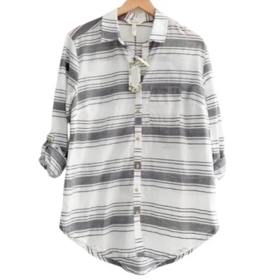 Camisa Matilda Jane x Joanna Gaines Algodón Rayas Abotonada Mujer Talla XS NUEVA Foto 1 de 4