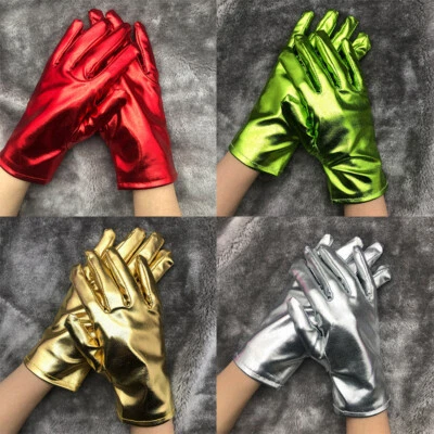 Thin Pure Color Glitter Stage Performance Gloves Dance Shining Gloves 1 Pairs↔ - Image 1 of 4