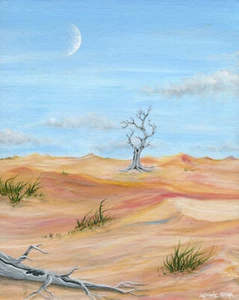 Original Gemälde auf Holz, 8 x 10 Zoll, alte Bäume, Natur, Wüstenkunst von Jasmin Stern - Bild 1 von 11