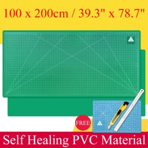 100 x 200cm Cutting Mat PVC Non-slip Self Healing Printing Grid Craft Design - Picture 1 of 6