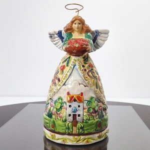 Candelabro de porcelana pintado a mano Jim Shore Summer Angel Halo cuatro estaciones 7" - Imagen 1 de 10