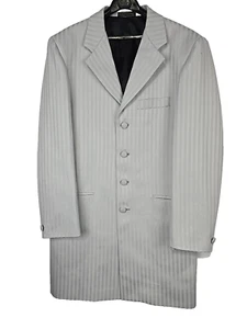Blazer Falcone Longline Niño Años 90 Traje Chaqueta 20R Gris Rayas - Imagen 1 de 10