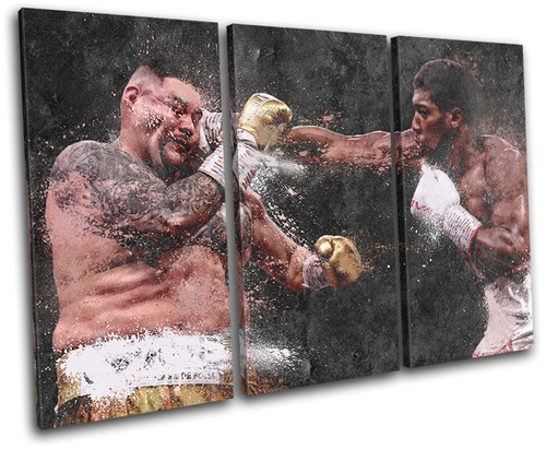 Poster Toile Murale Anthony Joshua - Style Grunge Sportif - Impression Moderne Rouge - Bold Bloc Design