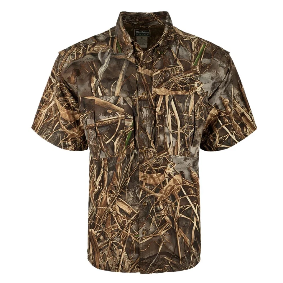 Drake Waterfowl EST Camo Wingshooter's Short Sleeve Shirt CHOOSE SIZE AND CAMO - Image 1 of 1