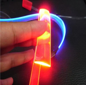 Fibre optic cable lighting flat guide strip - flexible, waterproof 100mm/2.5mm - Picture 1 of 7