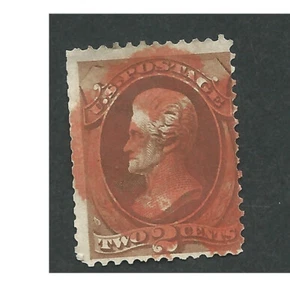 Scott 157, 2c Jackson, Lg Bknote, w/secret mark,transparent red-orange cancel - Bild 1 von 1