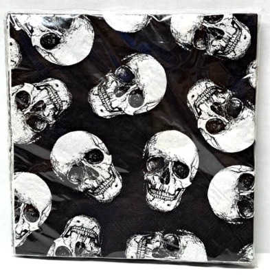 Servilletas Halloween Calavera 18 piezas paquete sellado - listado para 2 PAQUETES Foto 1 de 4