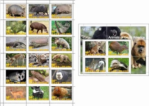 Stamp block+sheet Animals of South America, Korea 2011 - Picture 1 of 1
