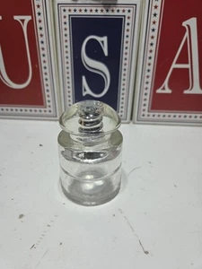 Vintage Pyrex Clear Glass Insulator Very Clean No Chips Metal Insert Pat. OFF - Picture 1 of 3