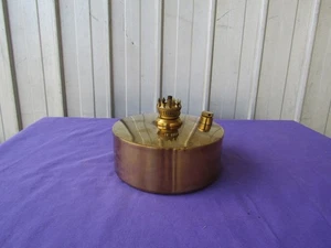 Oil Lamp - Solid Brass Round Vintage - Picture 1 of 8