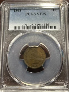 1868 P Small Cents Indian Head Penny PCGS VF-25… Better Date! - Picture 1 of 4