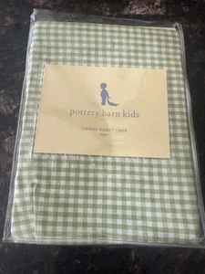 New Pottery Barn Kids Green Gingham Large Sabrina Basket Liner - Picture 1 of 2