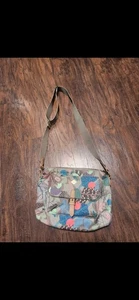 Oilily Brand Purse Shoulder  Womens Green Blue Long Strap Pocketbook Crossbody  - Picture 1 of 7