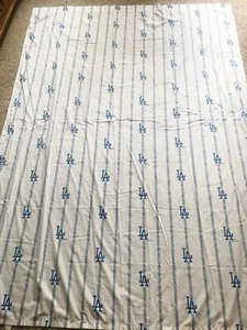 Vintage LA Dodgers Twin Bedsheet Flatsheet, 1996, MLB Baseball Home Decor - Picture 1 of 11