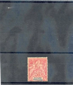GUINEA FRANCESA Sc 14 (YT B11)*F-VF OG HR 1892 50c ROSA $90 - Imagen 1 de 1