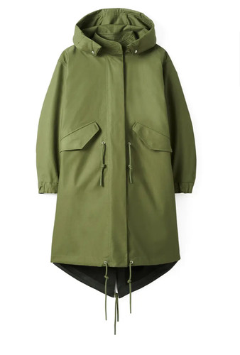 NUOVO parka con cappuccio oversize Tory Burch verde taglia M #C2045