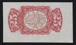 US 25c Fractional Currency Note FR 1291sp Specimen Wide Margin Back Ch CU - Picture 1 of 2