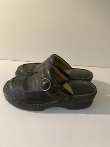 BOC Leder Clogs Damen 7 schwarze Slipper Schuhe Schnalle bequem lässig - Bild 1 von 9