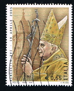 ITALIA 1 FRANCOBOLLO PAPA BENEDETTO 2005 usato (BI.8560) - Foto 1 di 1