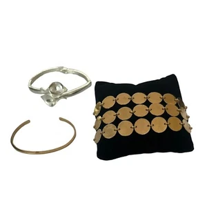 Bracciale Vintage Avon Bundle Disco Oro Argento Braccialetto Perle 4 Articoli - Foto 1 di 14