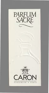 carte publicitaire - advertising card - Parfum Sacré de Caron recto verso - Foto 1 di 2