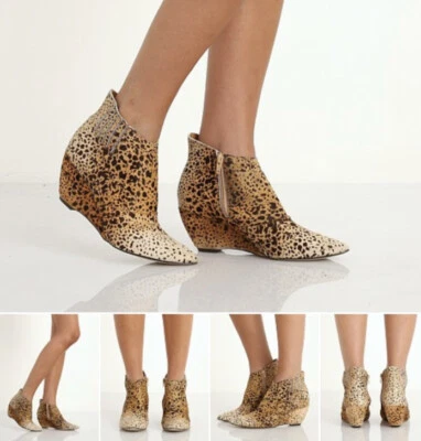 Bota Matisse Feminina Couro de Pelúcia Cunha Tornozelo Tamanho 9 Biqueira Pontiaguda *Leia - Imagem 1 de 4