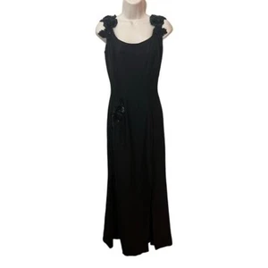 Womens Dark Romantic Embellished Vintage Front Split Maxi Dress - Picture 1 of 7