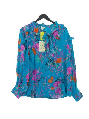 Monsoon Womens Blouse UK 14 Blue Floral 100% ...