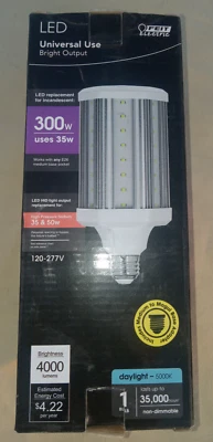 Feit Electric, 35w LED 4000 Lumen, HID 300 watt Replacement bulb, NEW IN BOX - Image 1 of 4