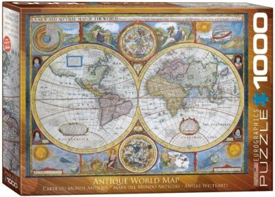 Antique World Map 1000 piece jigsaw puzzle 680mm x 480mm - Image 1 of 3