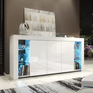 164cm Cabinet Cupboard I Sideboard TV Unit I High Gloss/Matt Doors I Free LED - Picture 1 of 68