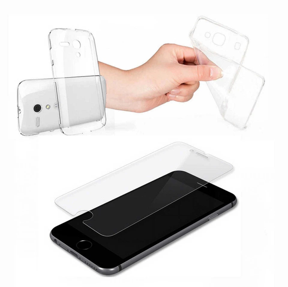 TPU Case Ultra Slim Transparent Clear + Tempered Glass H9 Glass - Image 1 of 1